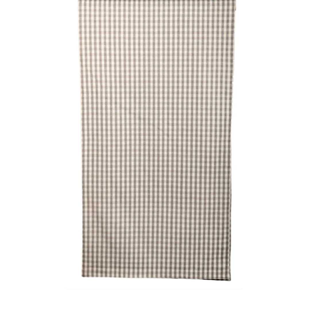 GINGHAM TABLE RUNNER ASH