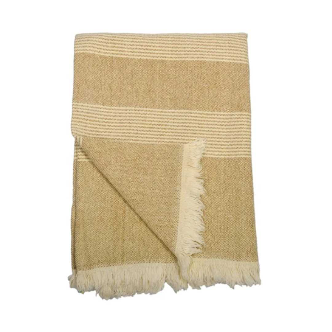 KUMAS THROW - TUSCAN OLIVE 130x180CM