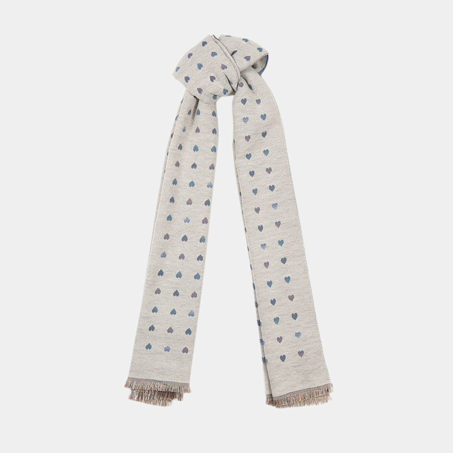 Hearts Double Sided Scarf - Light blue