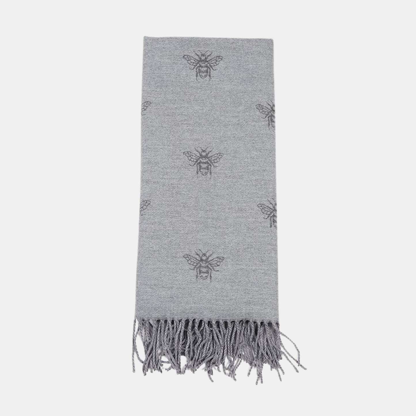 Honey Bee Double Sided Scarf - Grey