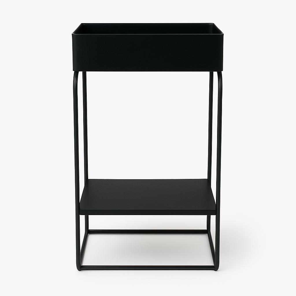 Metal Planter Square - Black