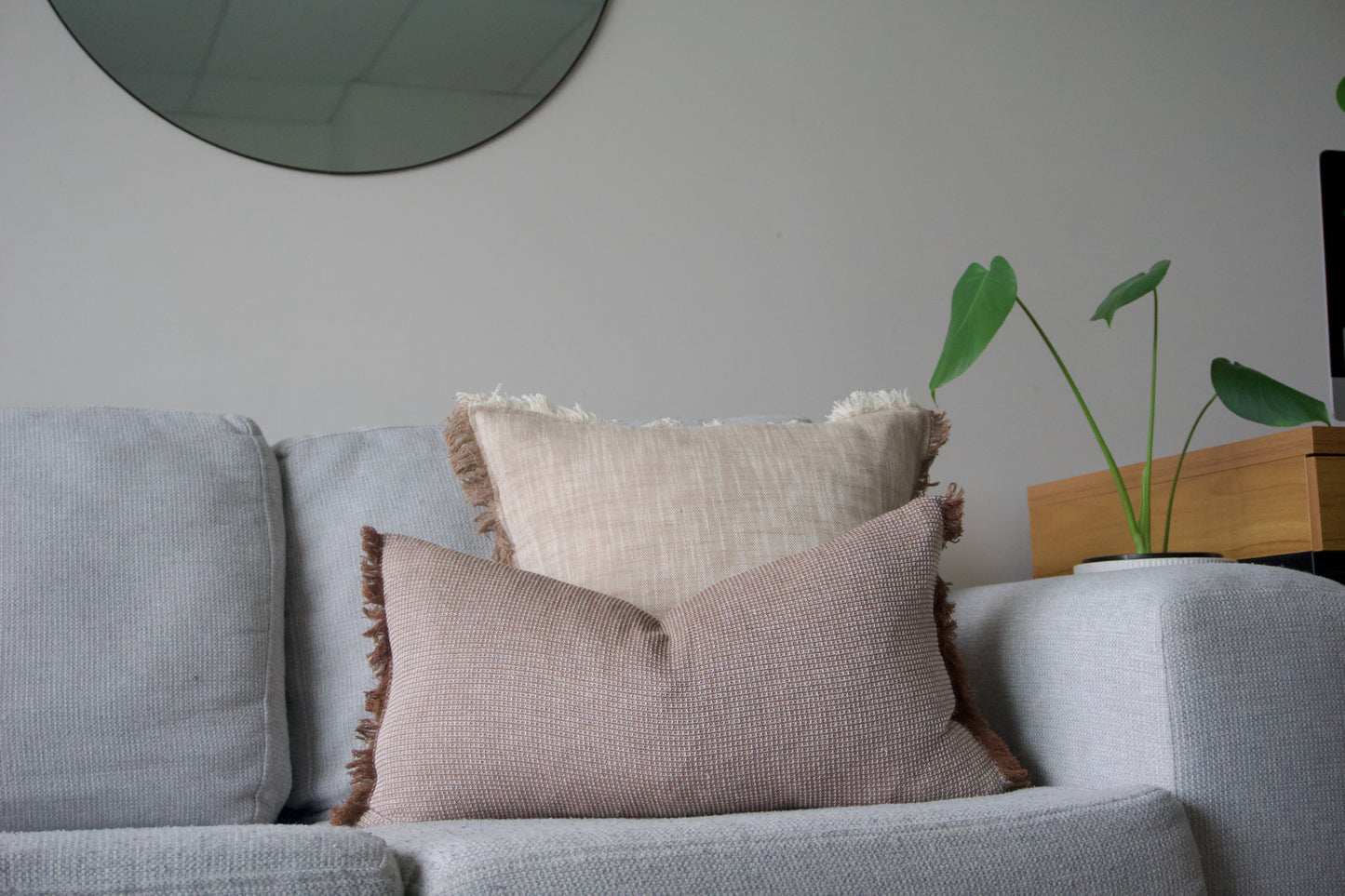 BREAKFAST WAFFLE CUSHION W FRINGE 30x60cm EARTH