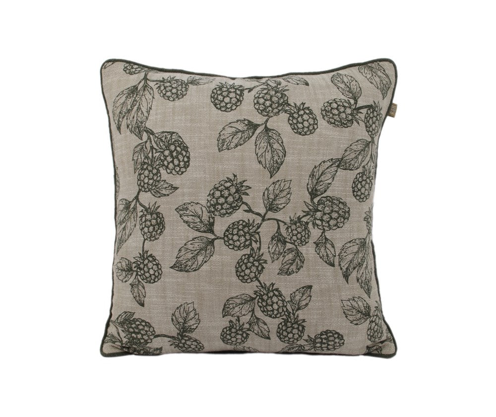 BERRY PRINT CUSHION 45x45CM - OLIVE