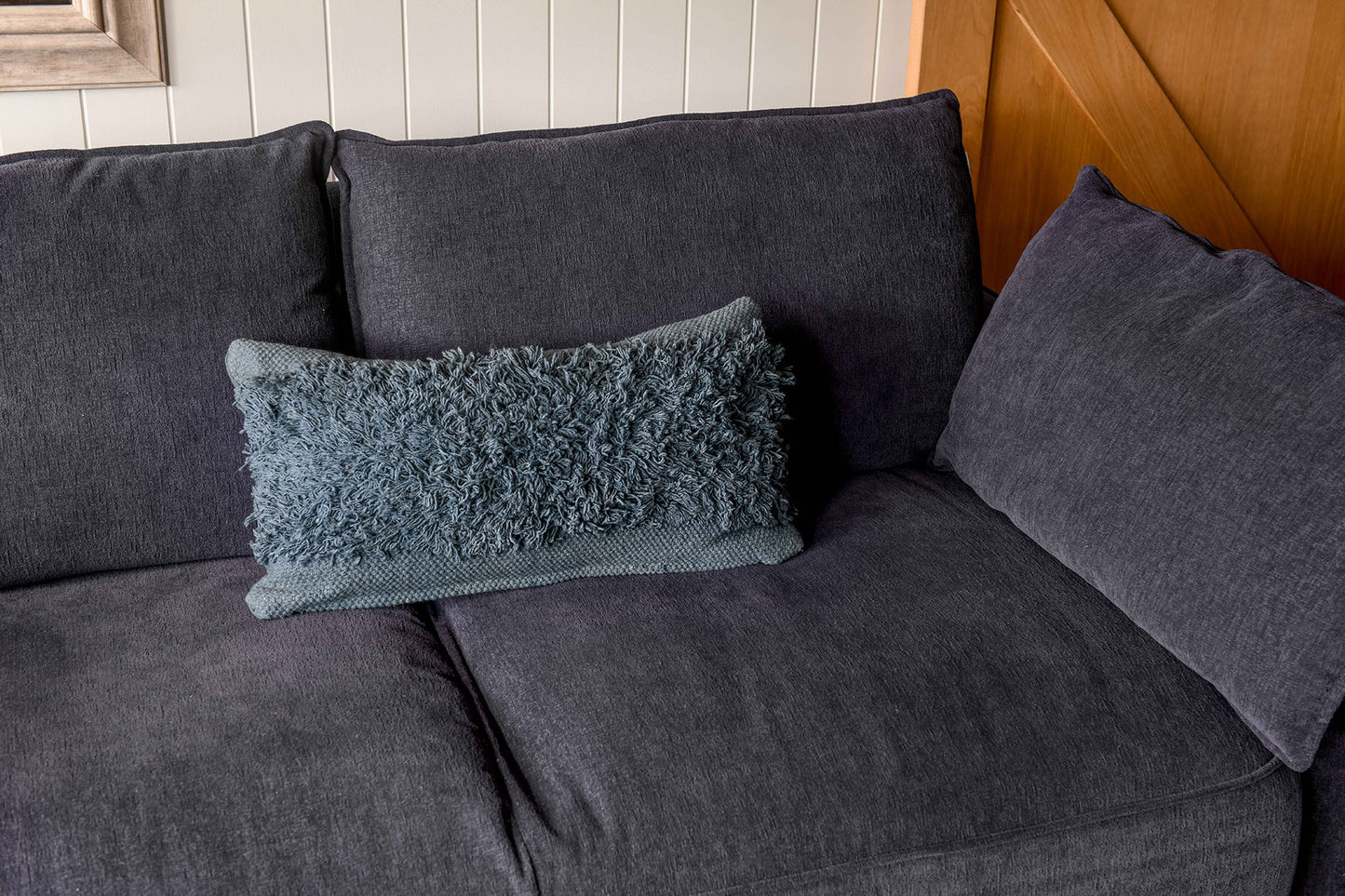 Shag Cushion Dark Slate