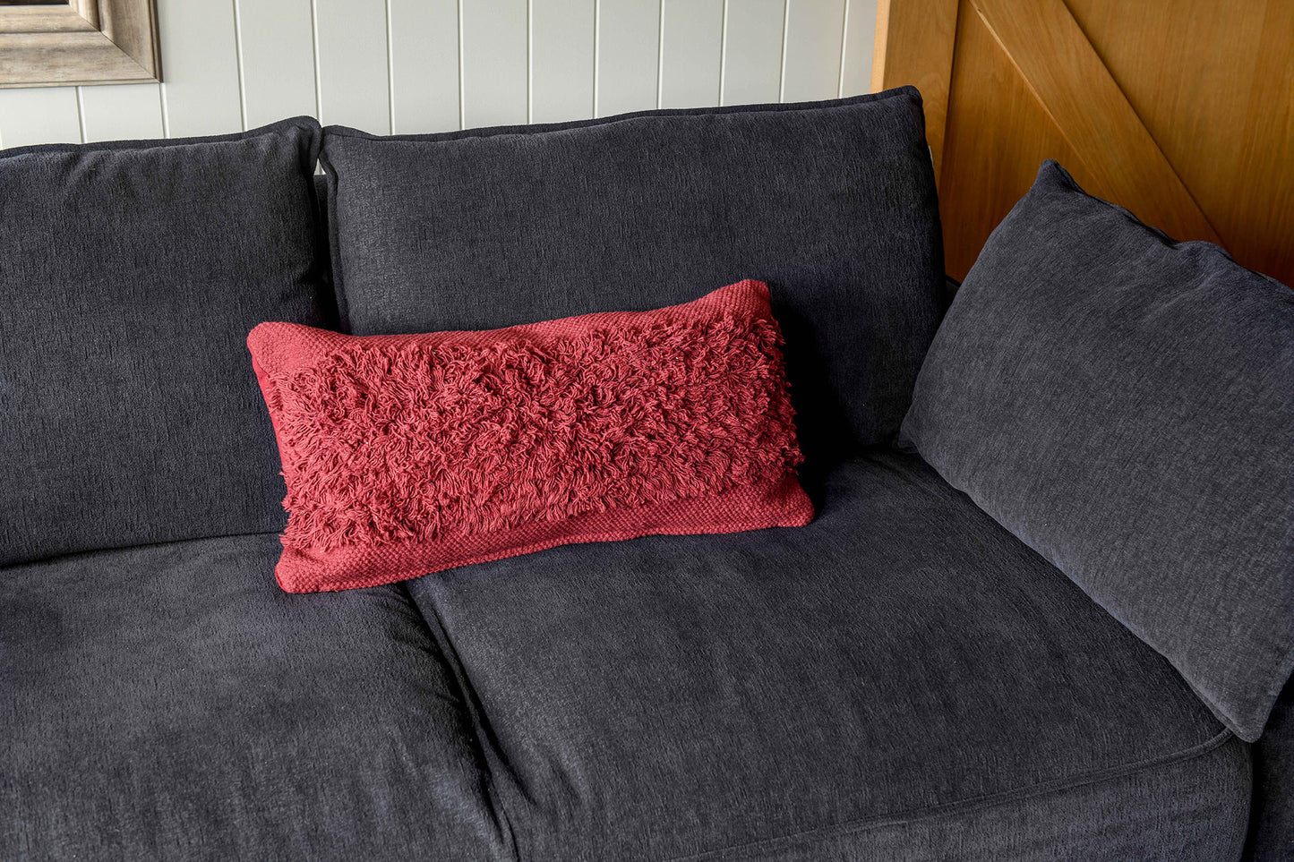 Shag Cushion Ruby
