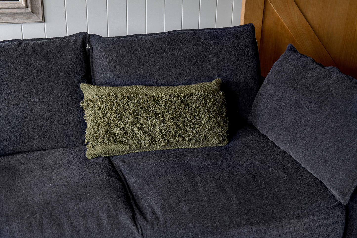 Shag Cushion Burnt Olive