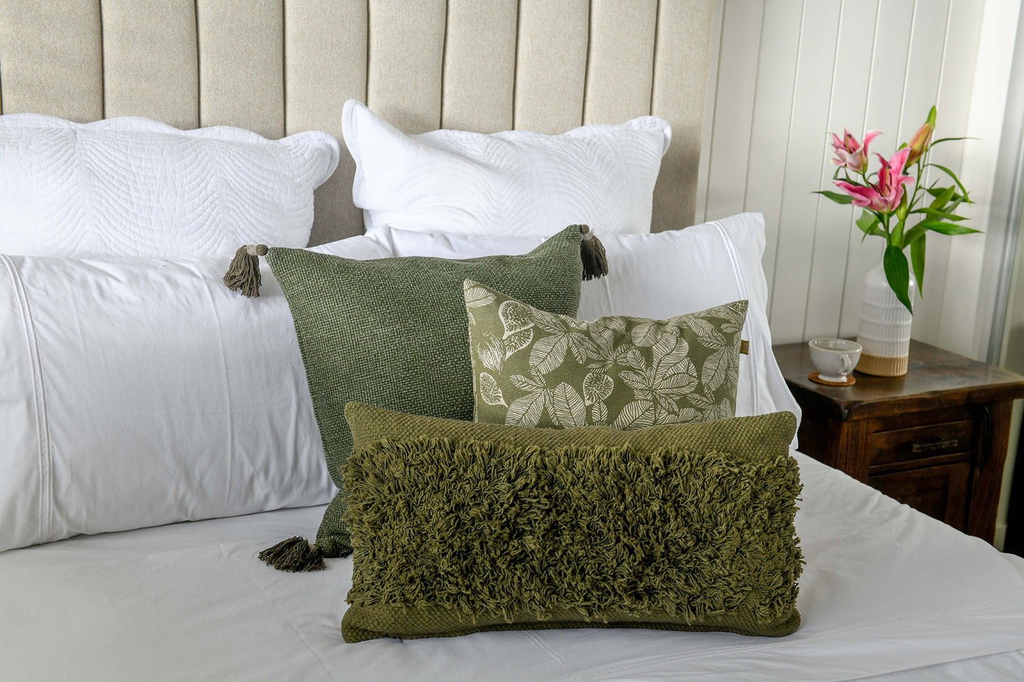 Shag Cushion Burnt Olive