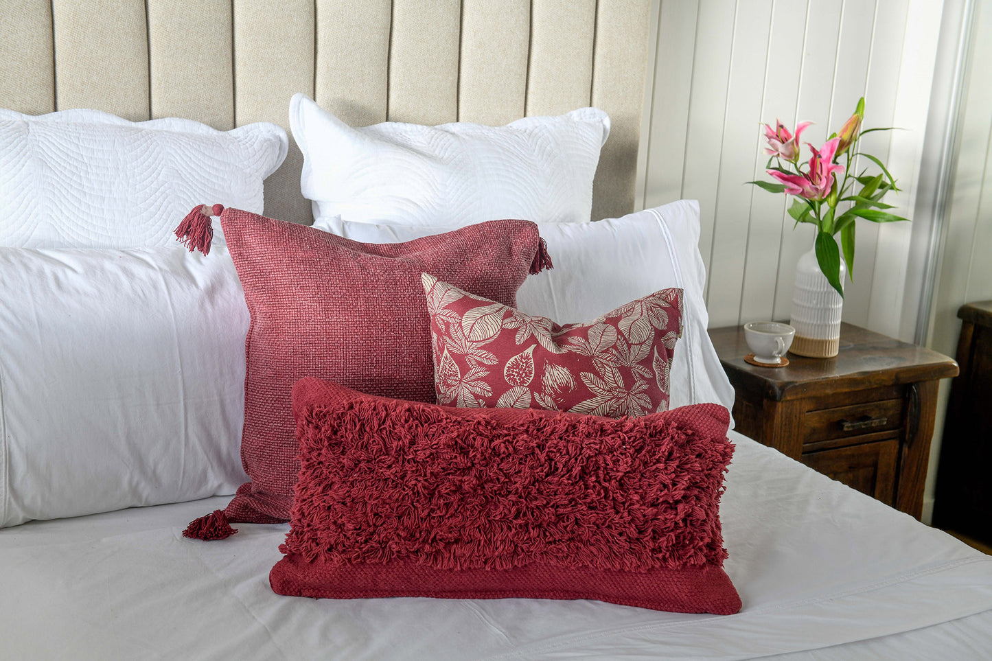 Shag Cushion Ruby