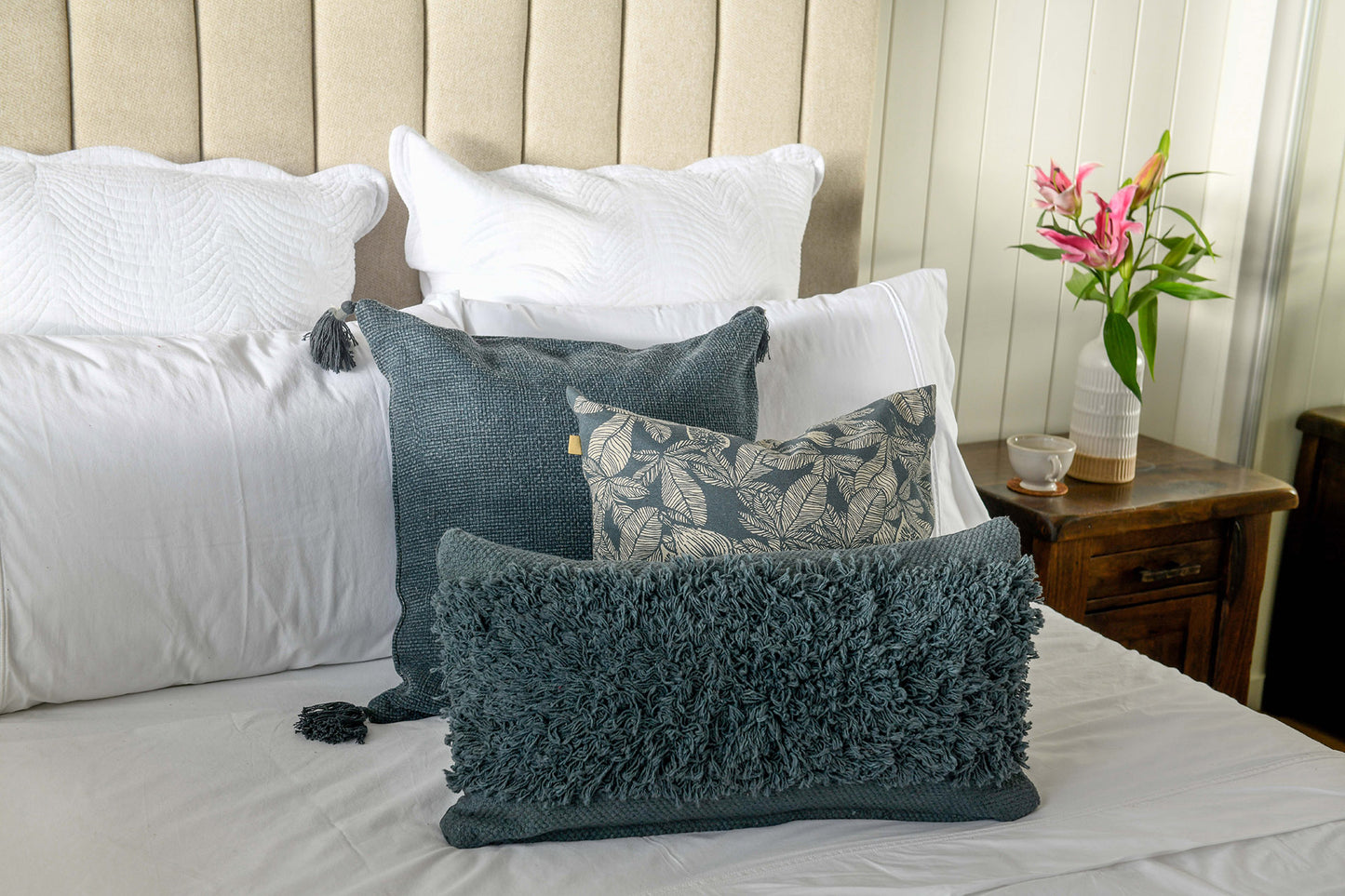 Shag Cushion Dark Slate
