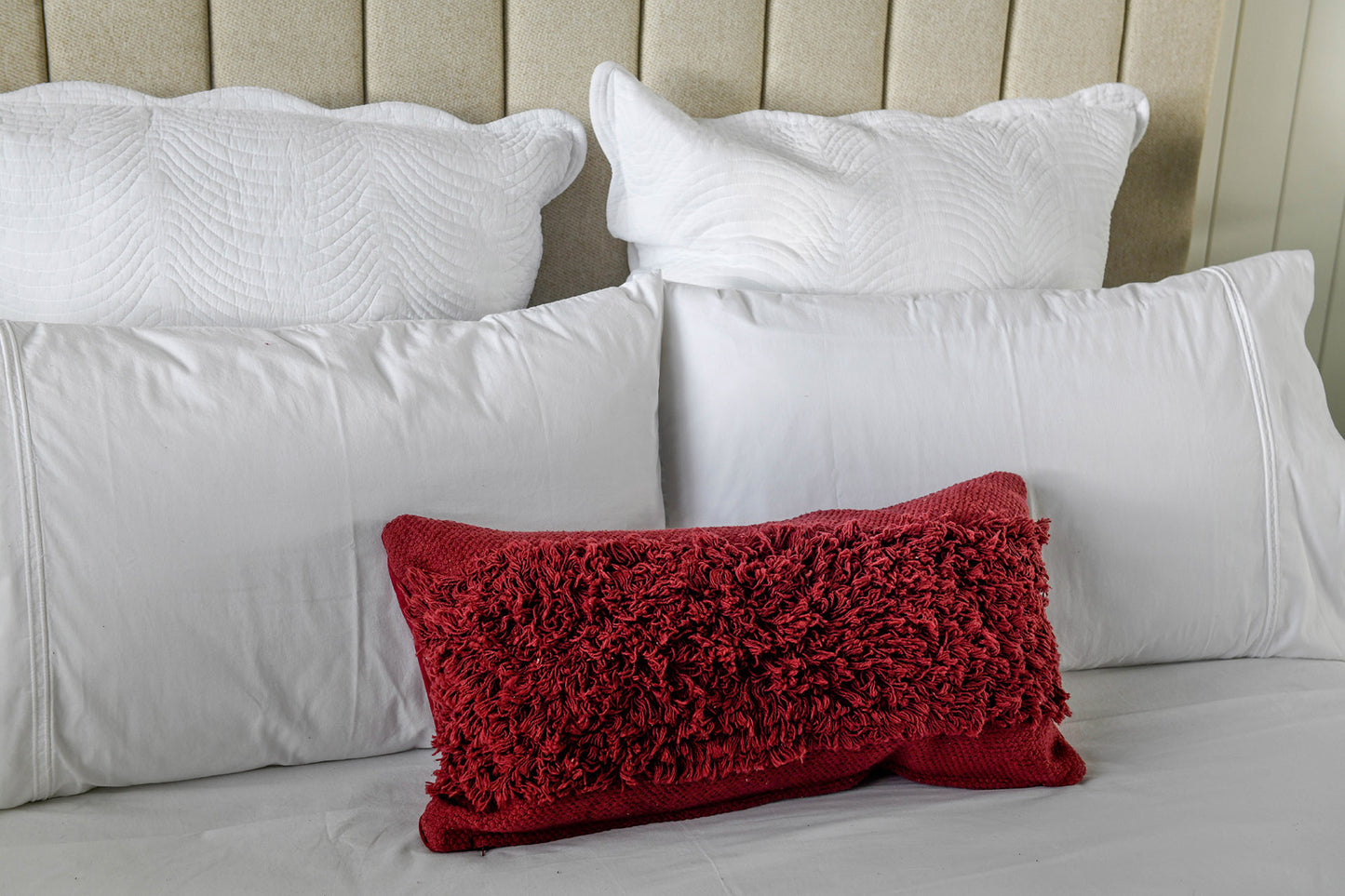 Shag Cushion Ruby