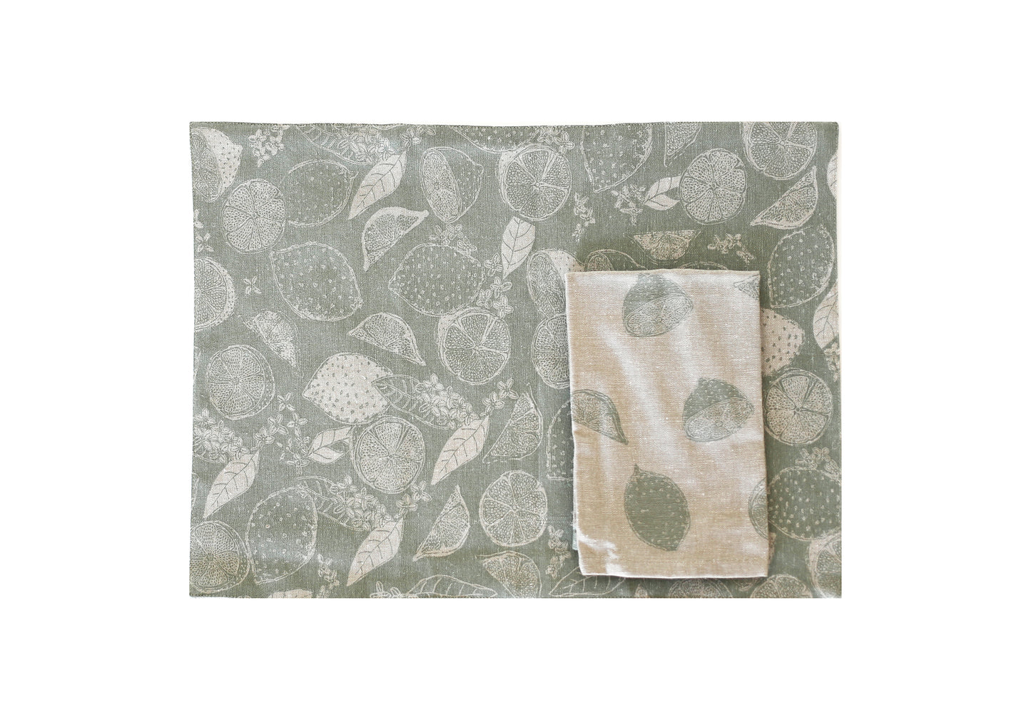 Lemon Marmalade Placemat Sage S/4