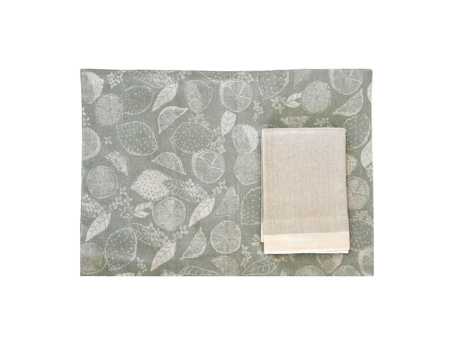 Lemon Marmalade Placemat Sage S/4