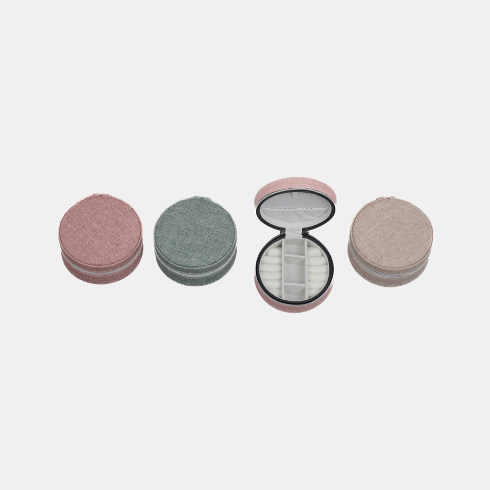 Sofia Rnd Jewellery Box - Dk Pink
