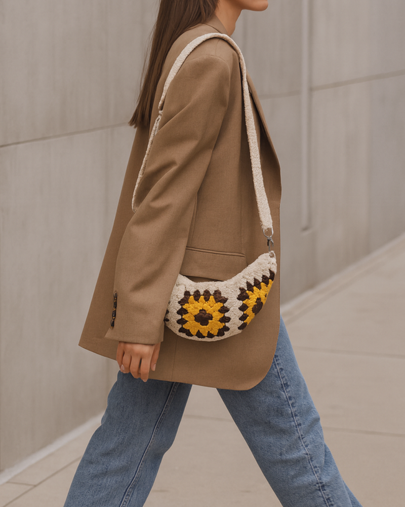 Chloe Crossbody Crochet Bag - Off White