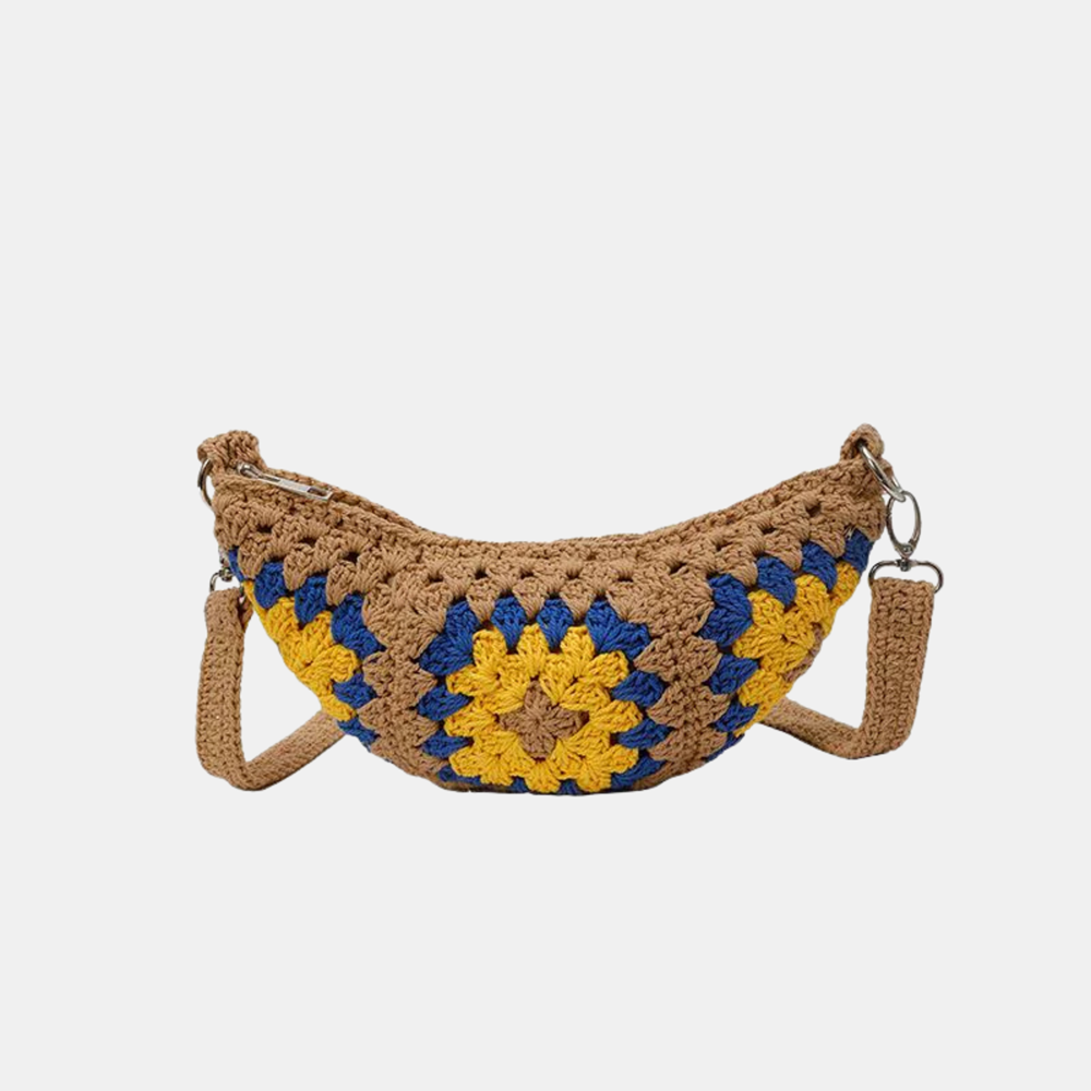 Chloe Crossbody Crochet Bag - Khaki
