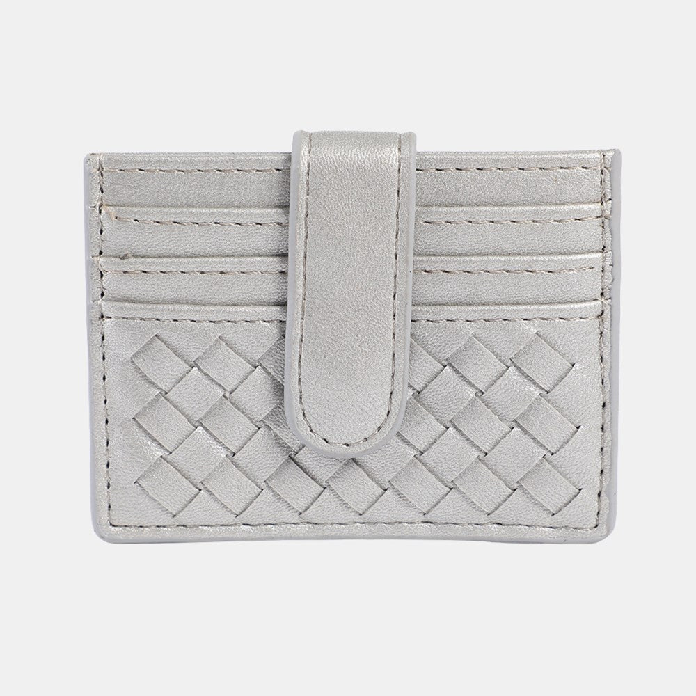 Skye Card Holder Weave - Silvery