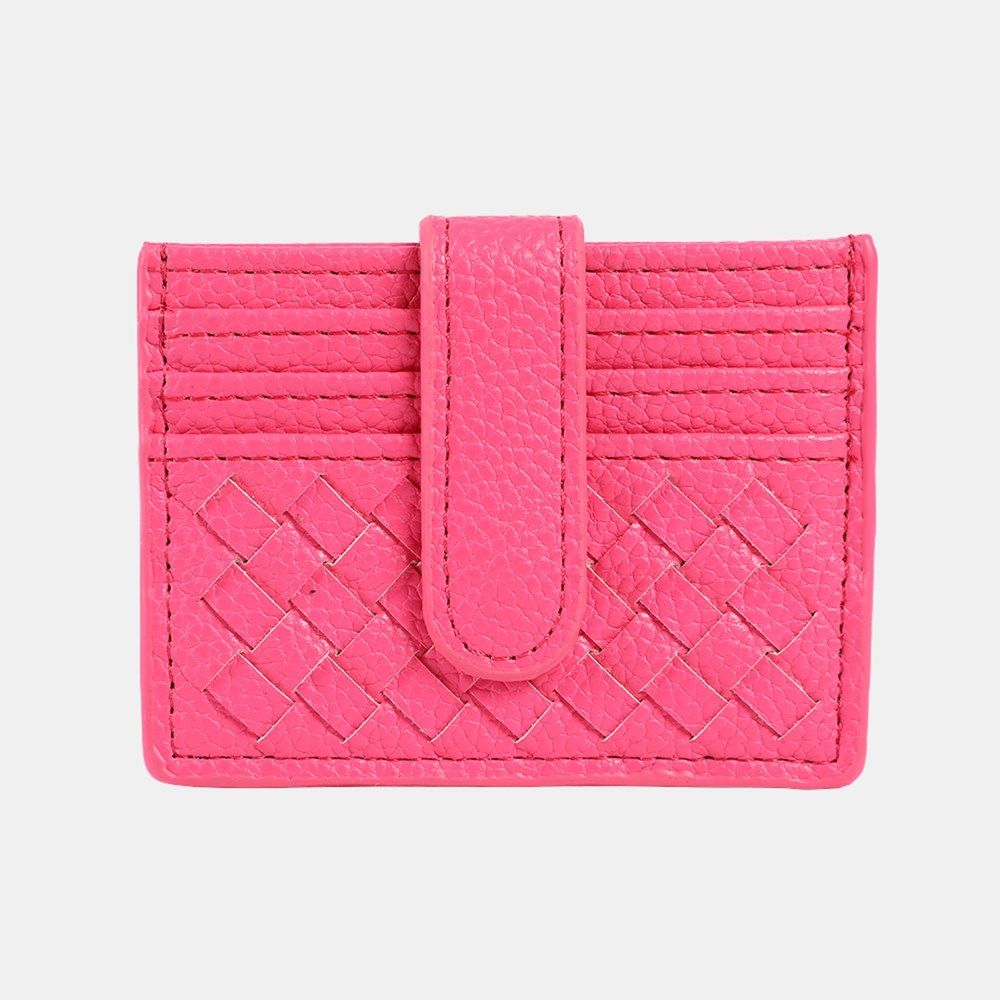 Skye Card Holder Weave - Hot Pink