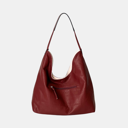 Fiona Reversible Shoulder Bag - Merlot Cream