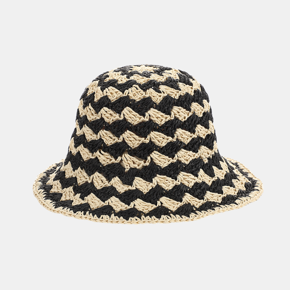Indi Straw Bucket Hat - Black