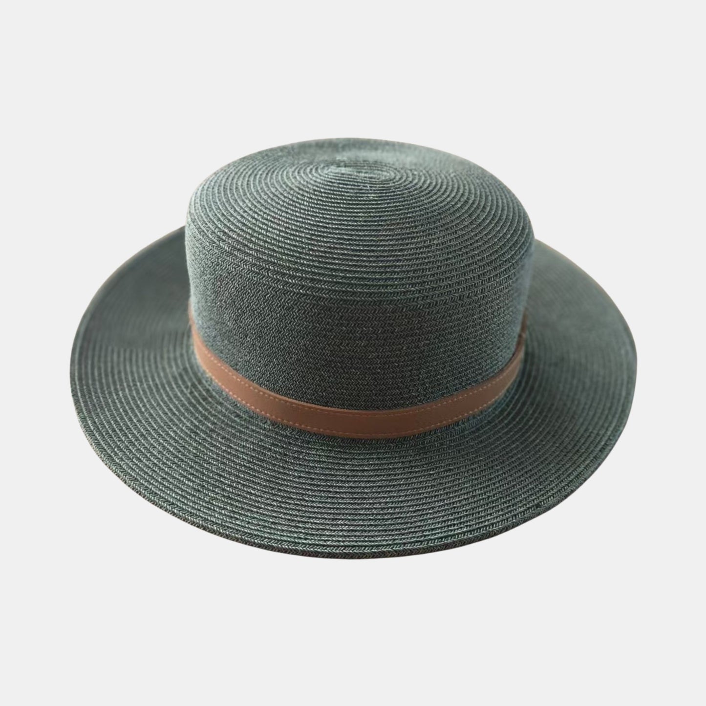 Carter Straw Flat Hat - Green
