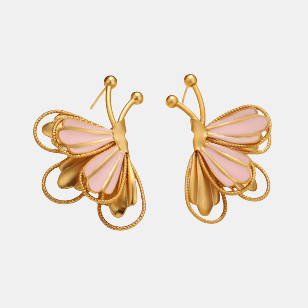 Elowen Butterfly Earrings - Soft Pink