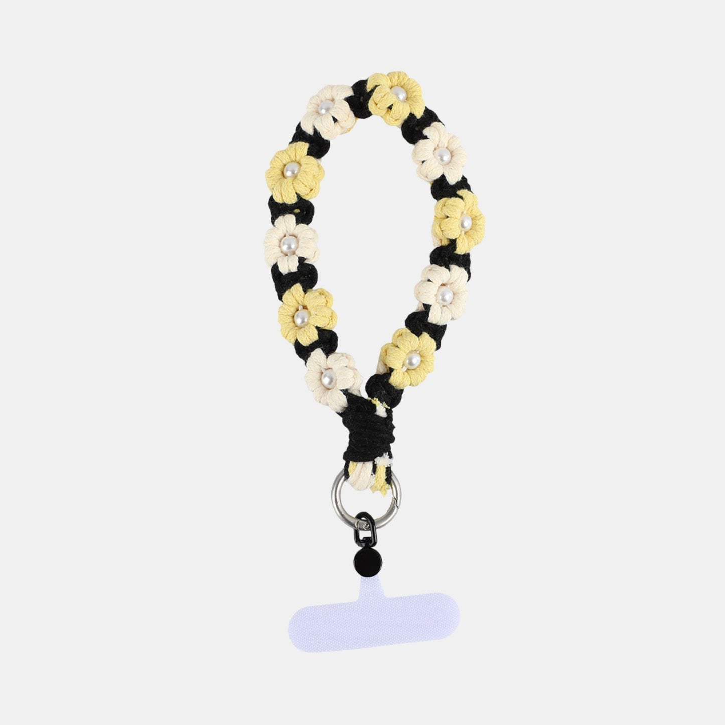 Nara Flowers Phone Chain - Short - Black