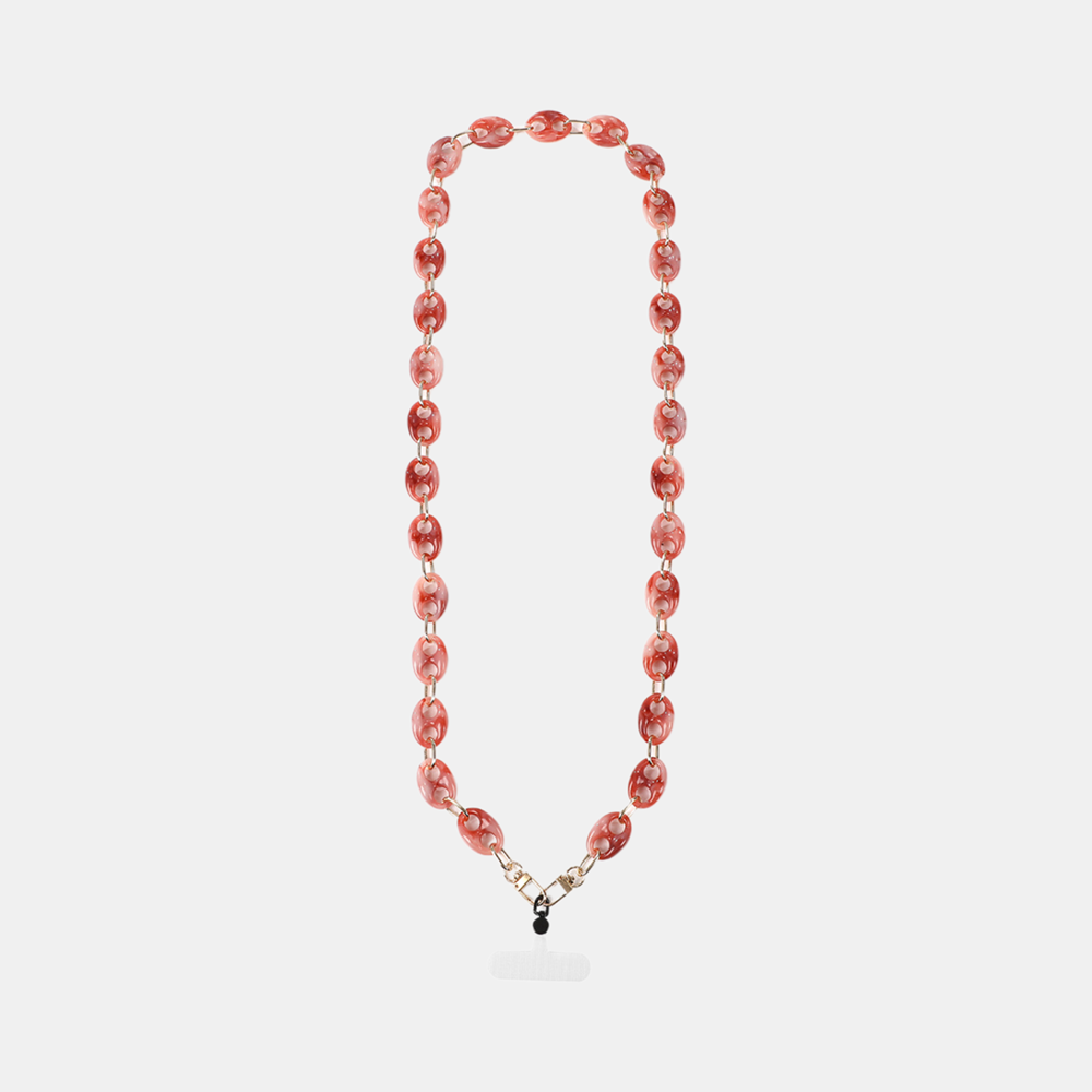 Mary Acetate Phone Chain - Long - Marble Red