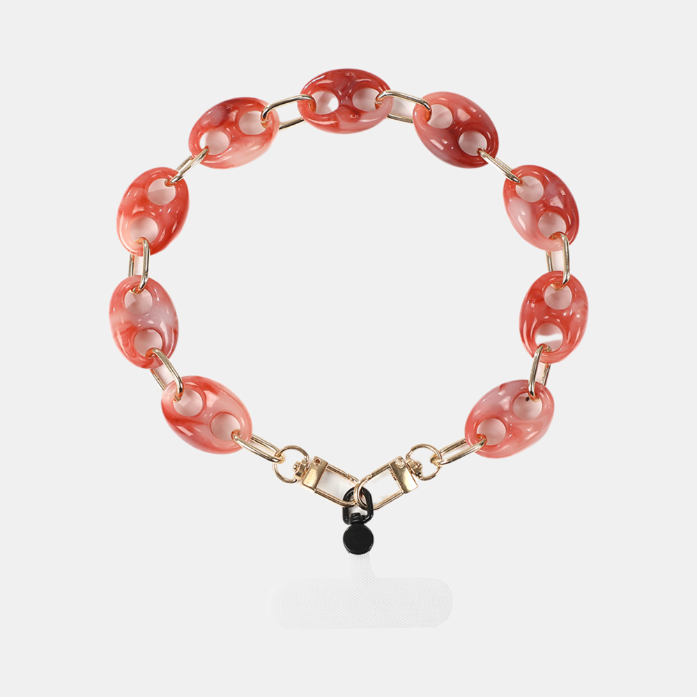 Mary Acetate Phone Chain - Short - Marble Red