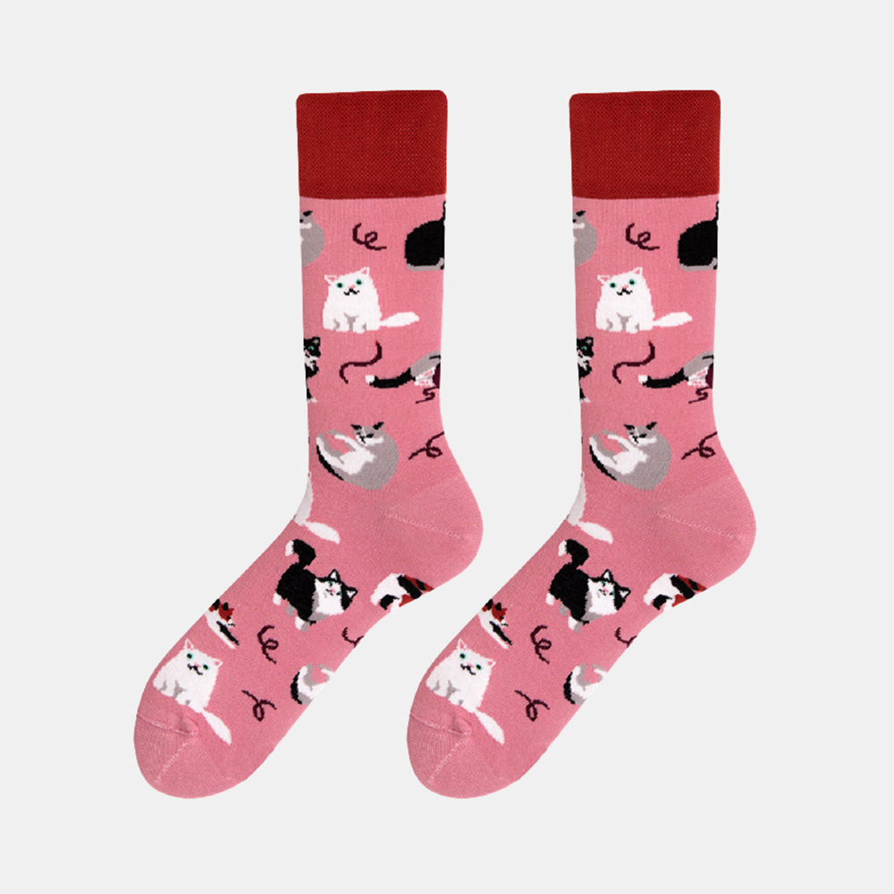 Socks - Pink - Cats