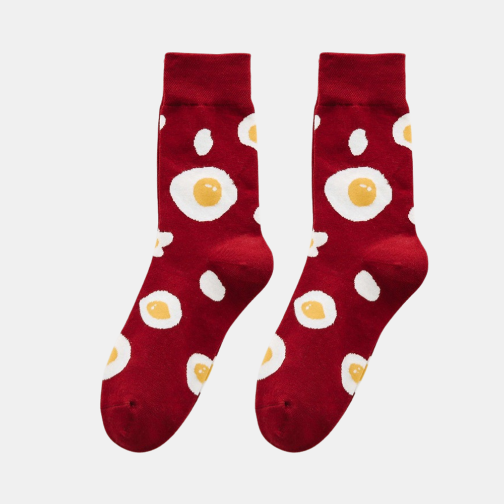 Socks - Crimson - Yellow Fried Egg