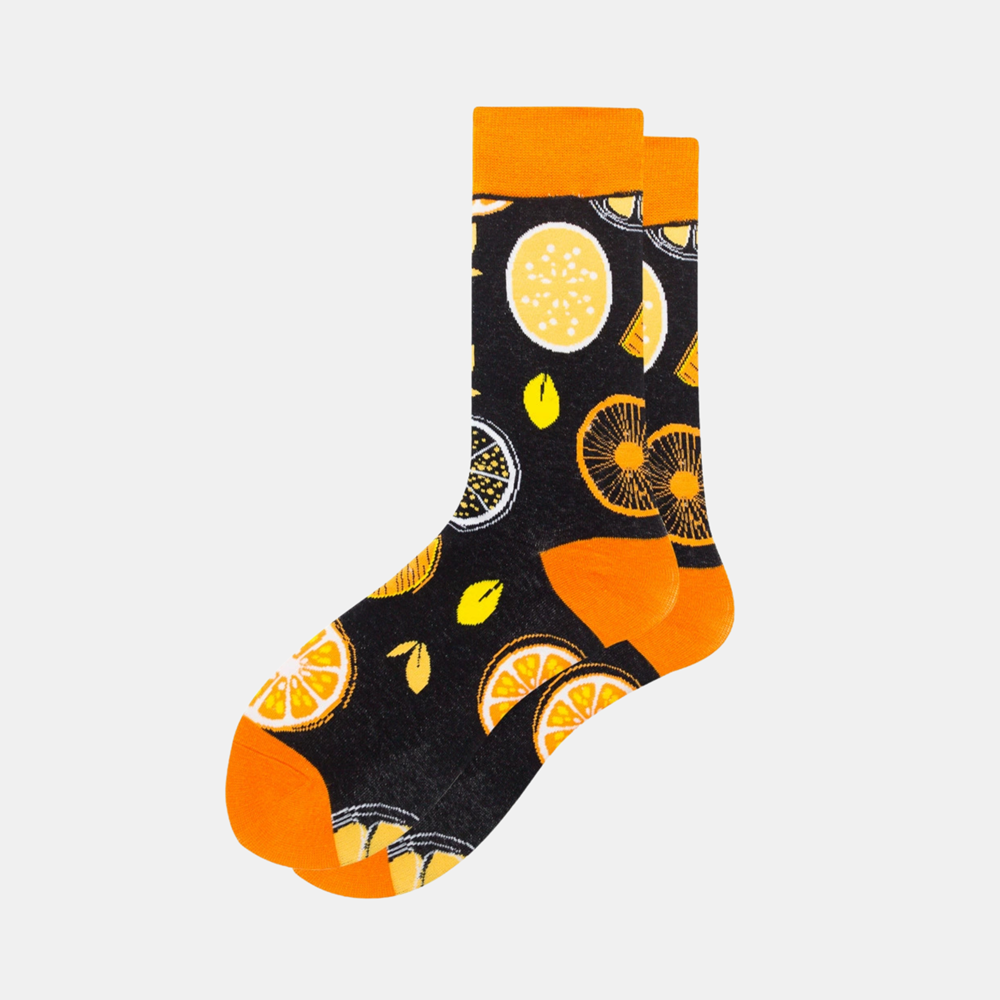 Socks - Black - Slice Orange