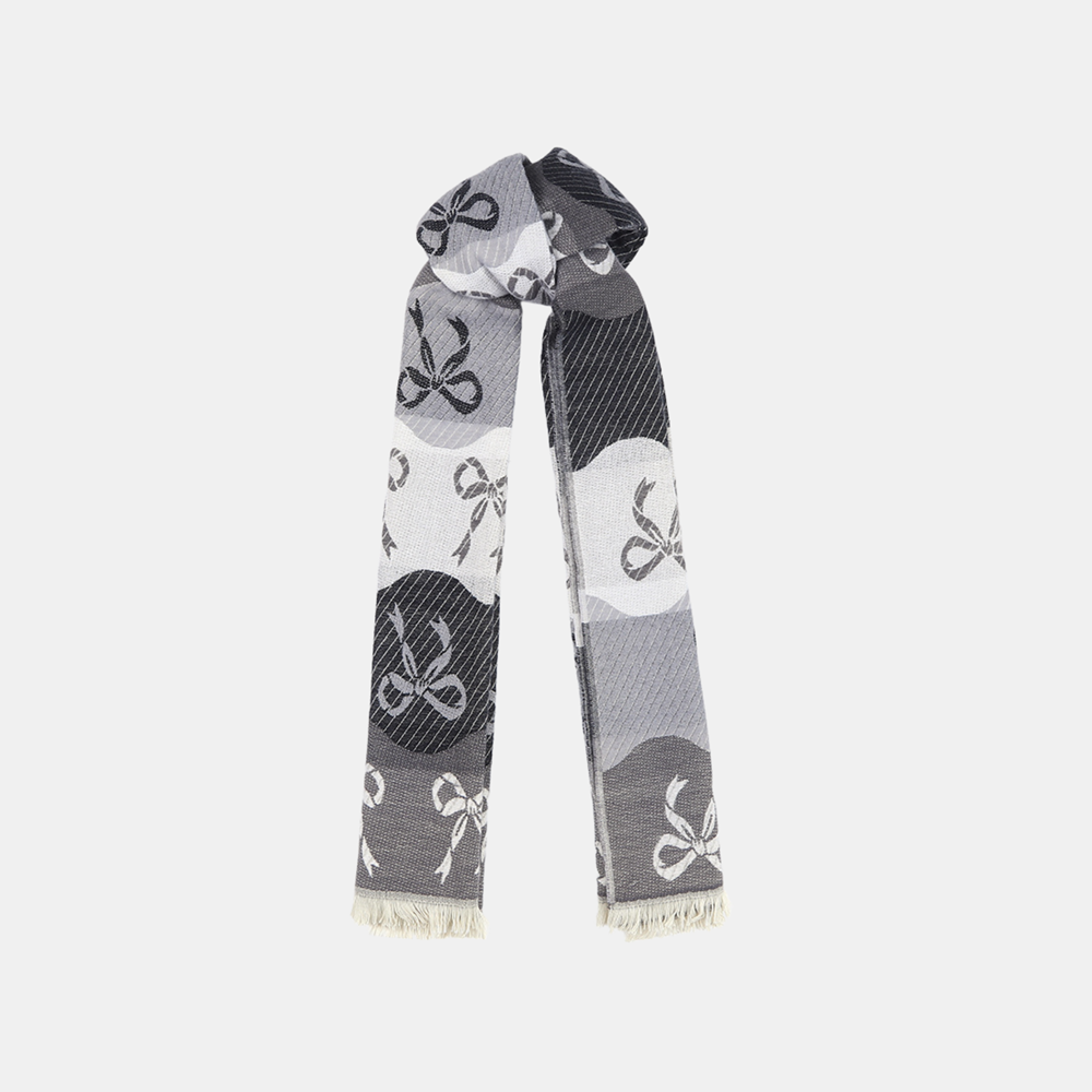 Bows Double Sided Scarf - Black
