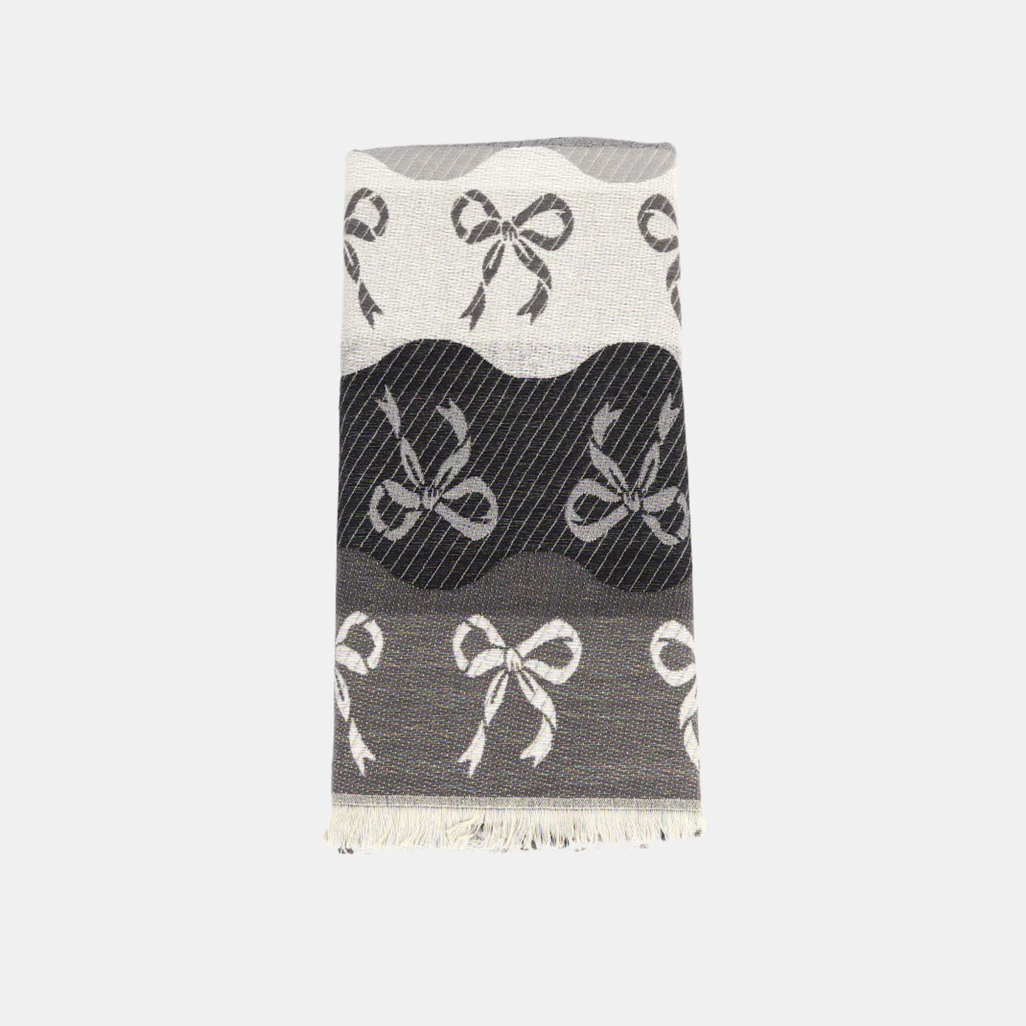 Bows Double Sided Scarf - Black