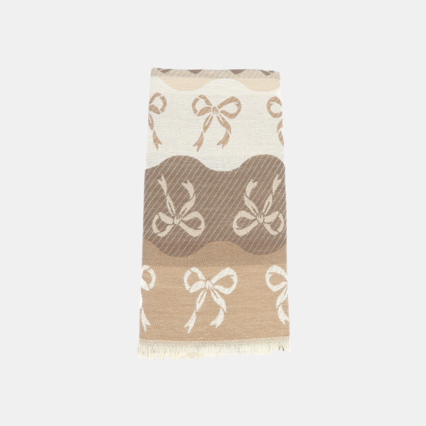 Bows Double Sided Scarf - Beige