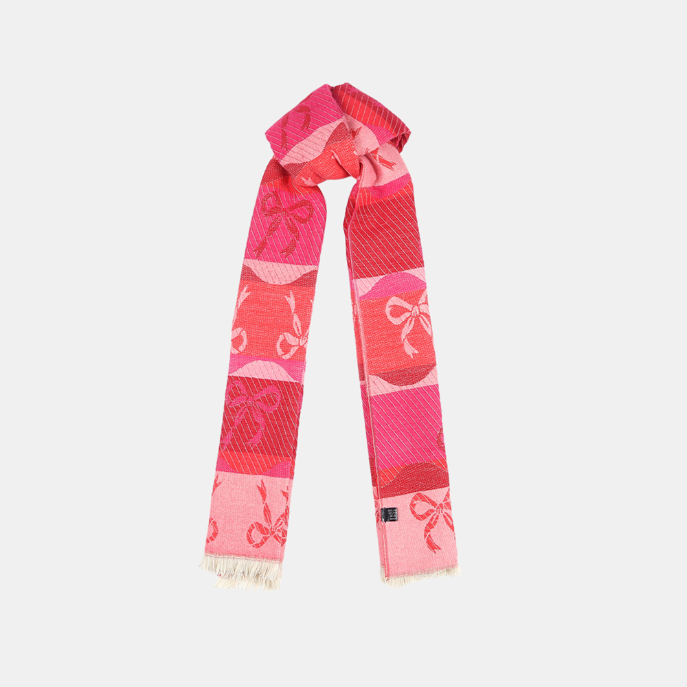 Bows Double Sided Scarf - Rose Red