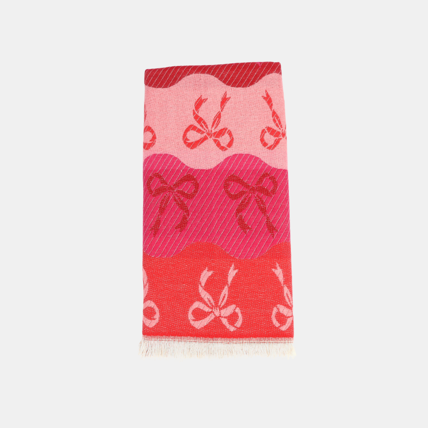Bows Double Sided Scarf - Rose Red
