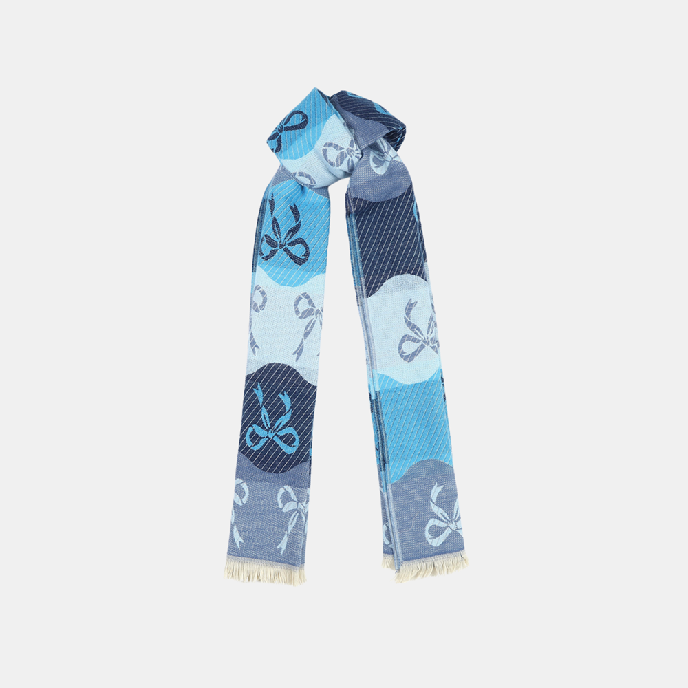 Bows Double Sided Scarf - Blue