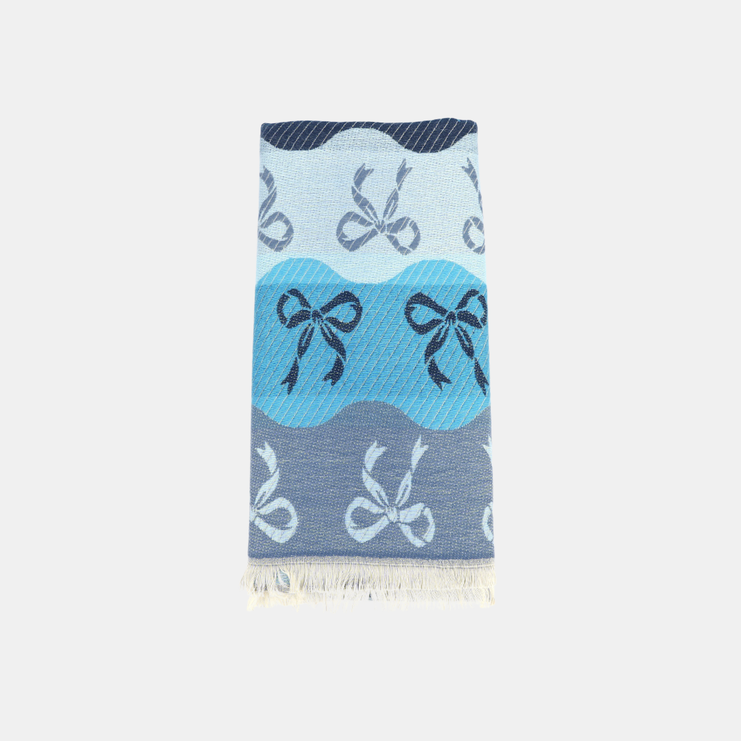 Bows Double Sided Scarf - Blue
