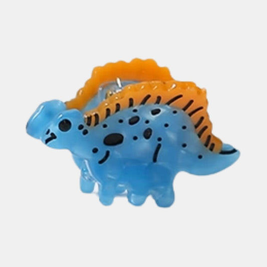 Gray Hair Clip S/2- Blue Dinosaur