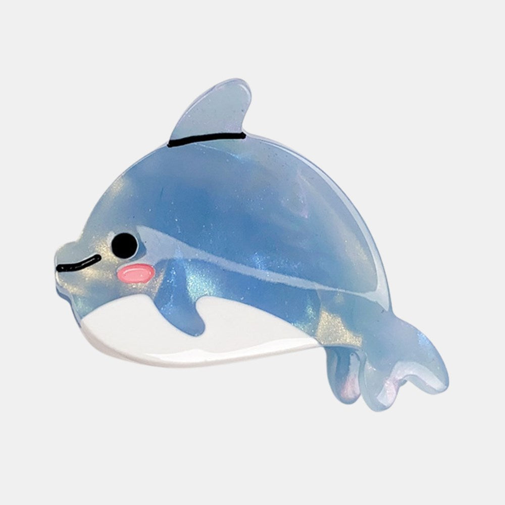 Gray Hair Clip S/2- Dolphin