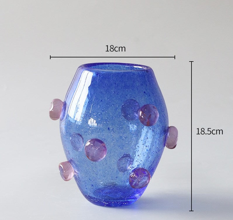 Sophie Blue Glass Vase - Medium
