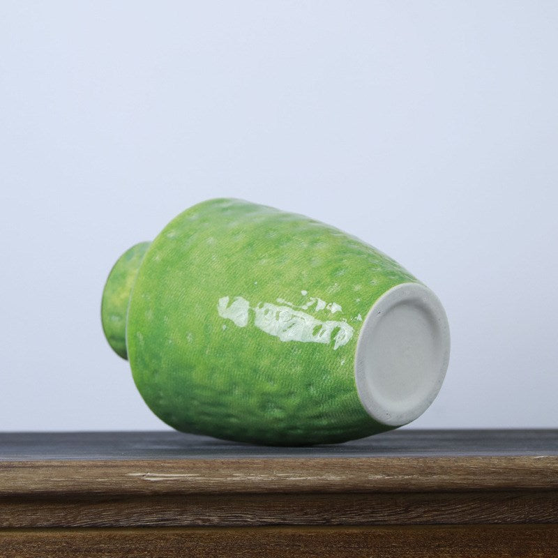 Solene Textured Ceramic Vase - Green