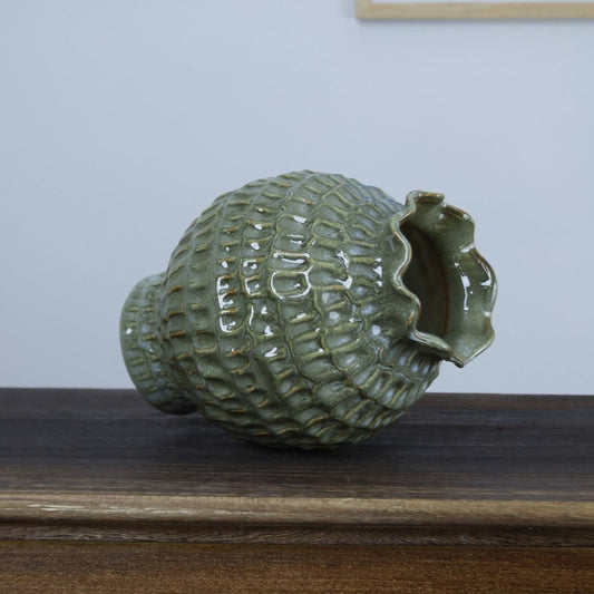 Arden Textured Ceramic Vase - Green