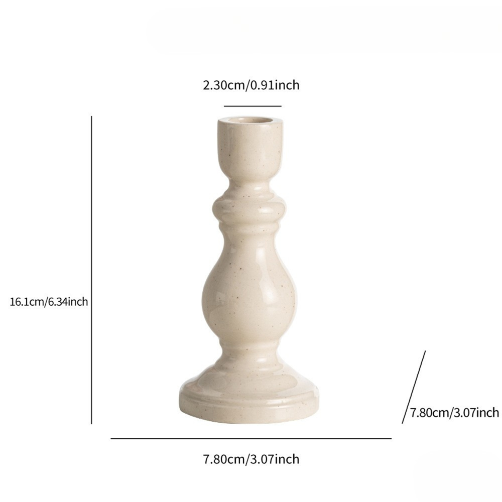 Elsa Candle Holder Tall - Specled Cream