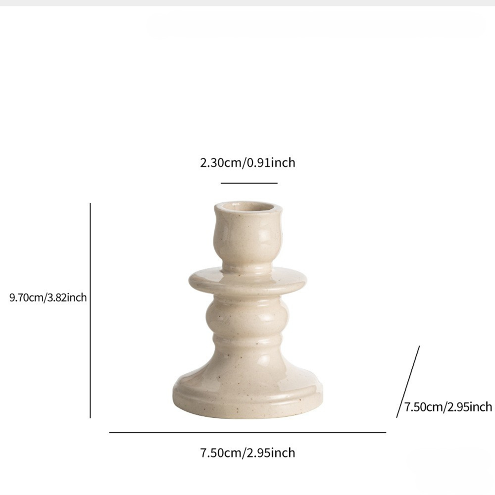 Elsa Candle Holder Short - Specled Cream