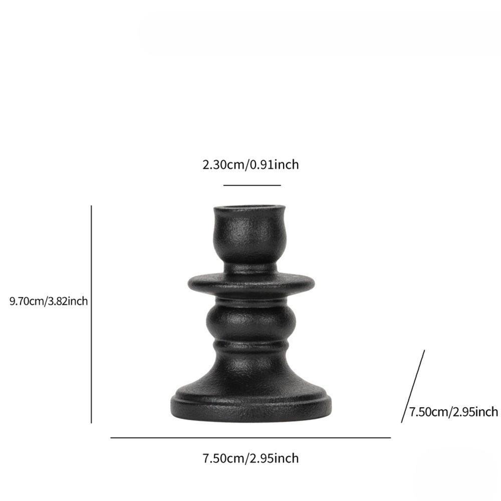 Elsa Candle Holder Short - Black