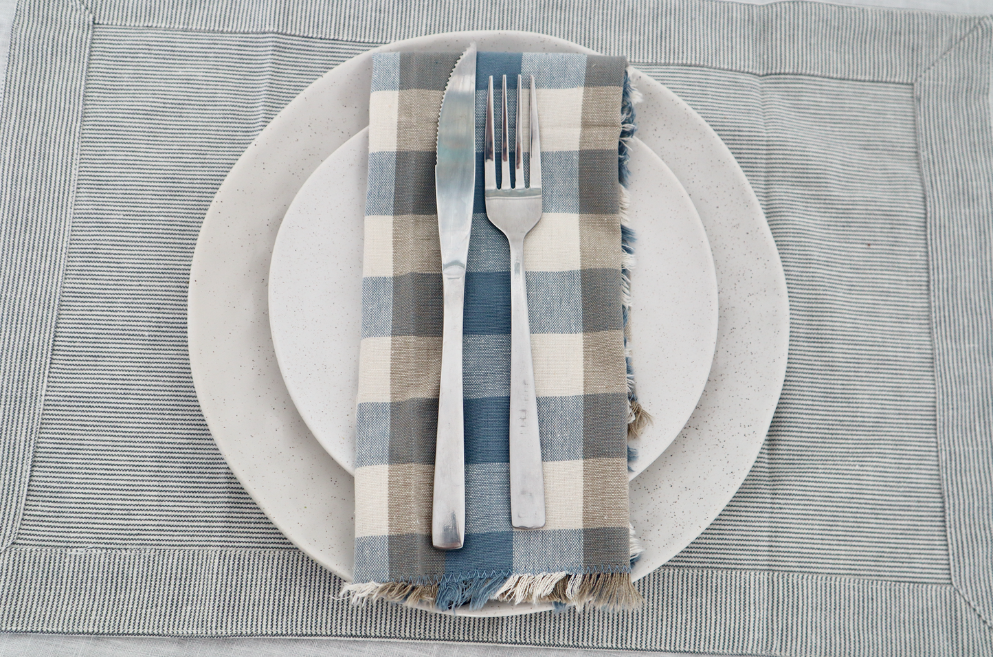 Pin Stripe Placemat S/4 Charcoal