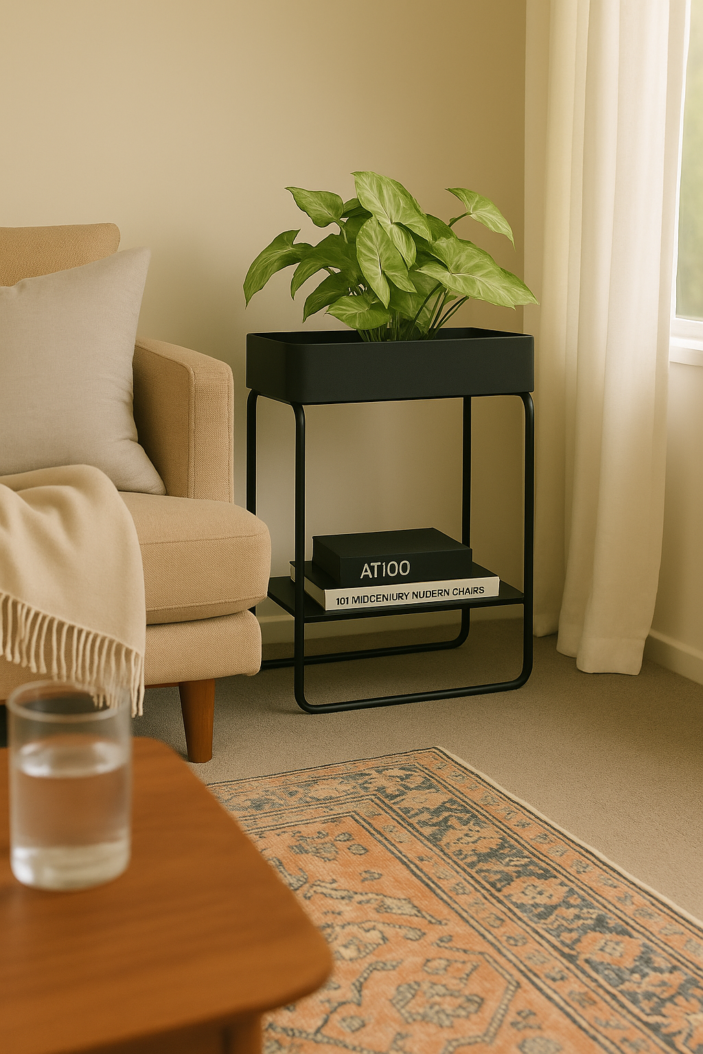 Metal Planter Square - Black