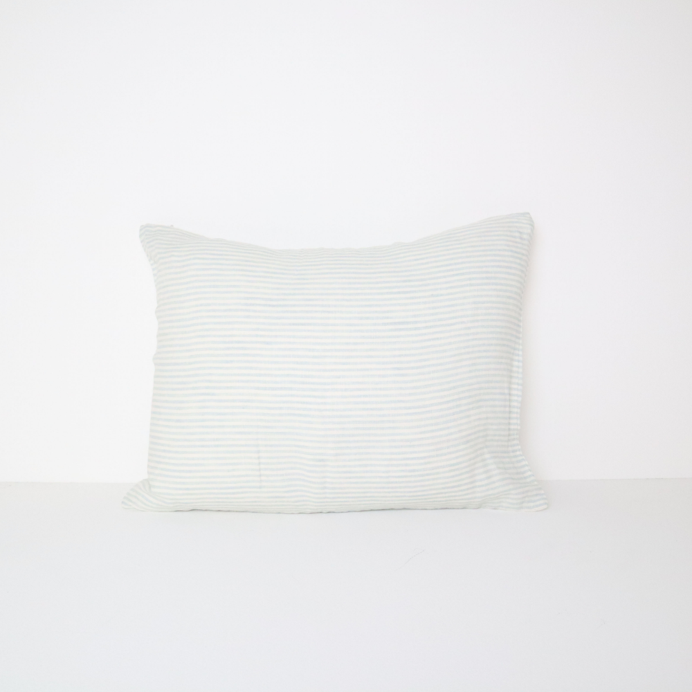 LINEN STRIPE CUSHION SKY GREY 50X40