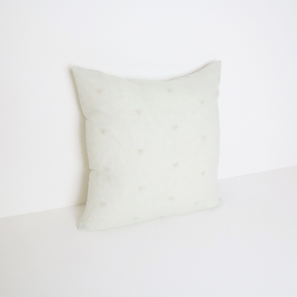 MASON BEE LINEN CUSHION SKY GREY 45x45